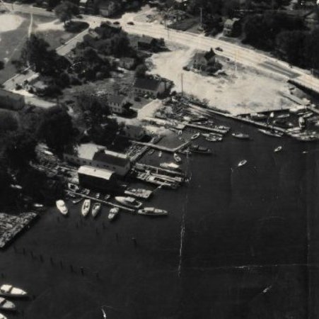 Aerial view of Arnie Gay Yacht Yard