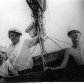 c1925 L to R Chuck, Jack, Norman aboard Long John for voyage to Annapolis