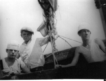Chuck, Jack, and Norman aboard Long John for Voyage to Annapolis